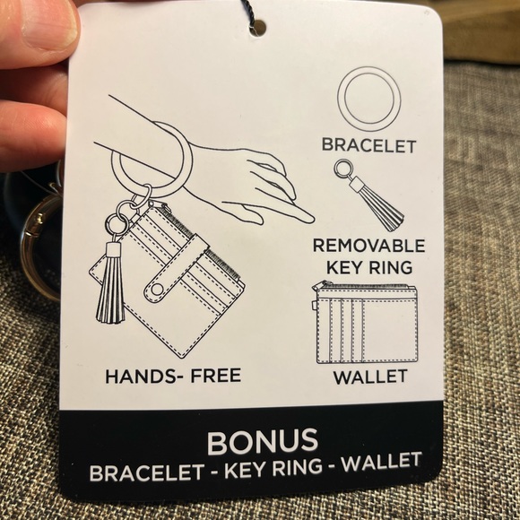 5299-ITT New KeyRing Plaid Print  PU Leather Tassel Clutch Wallet Bracelet - Picture 11 of 11